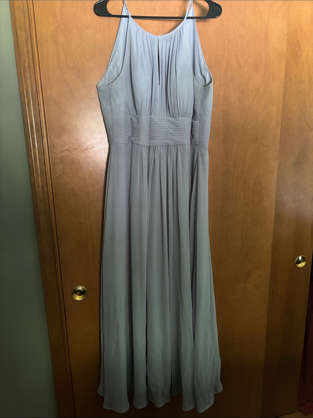Azazie Light Blue Chiffon Maxi Dress